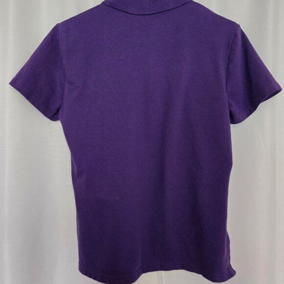 Purple button down short sleeve polo shirt - Picture 4 of 6